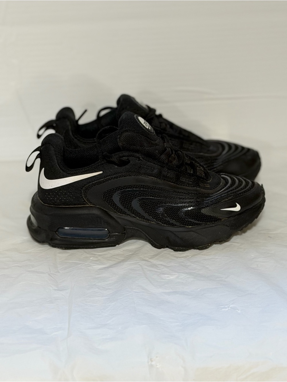 Nike Kids Black Sneakers with White Swoosh
